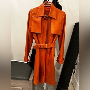 SKIN Leather and Suede Trench Coat